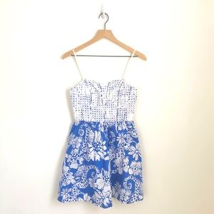 Strapless Lilly Pulitzer Blue & White Dress